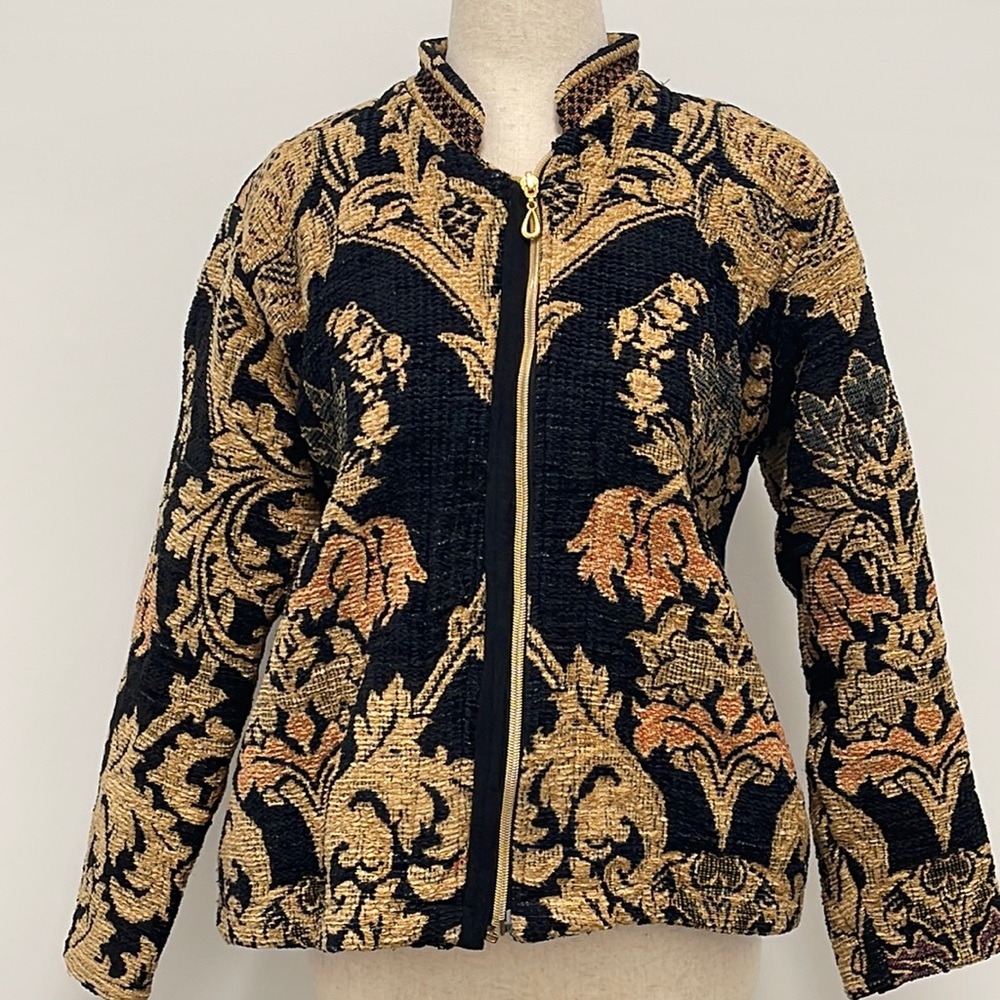 Vintage Sugar Street Weavers Jacket, Black/Tan, Medium